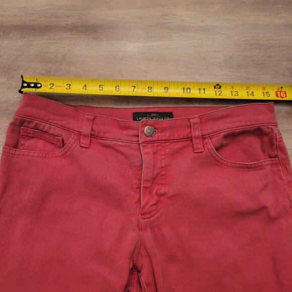 Lauren Jeans Co Ralph Lauren Women’s Modern Straight Leg Red Jeans Size 6 - Picture 8 of 10